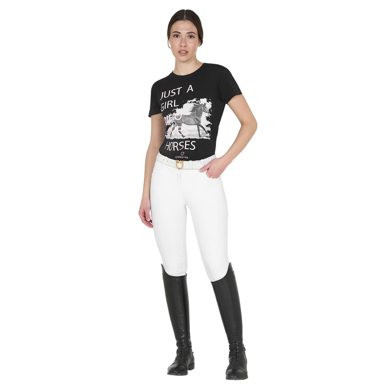 T-shirt da donna in cotone Horse Lover, vista 4