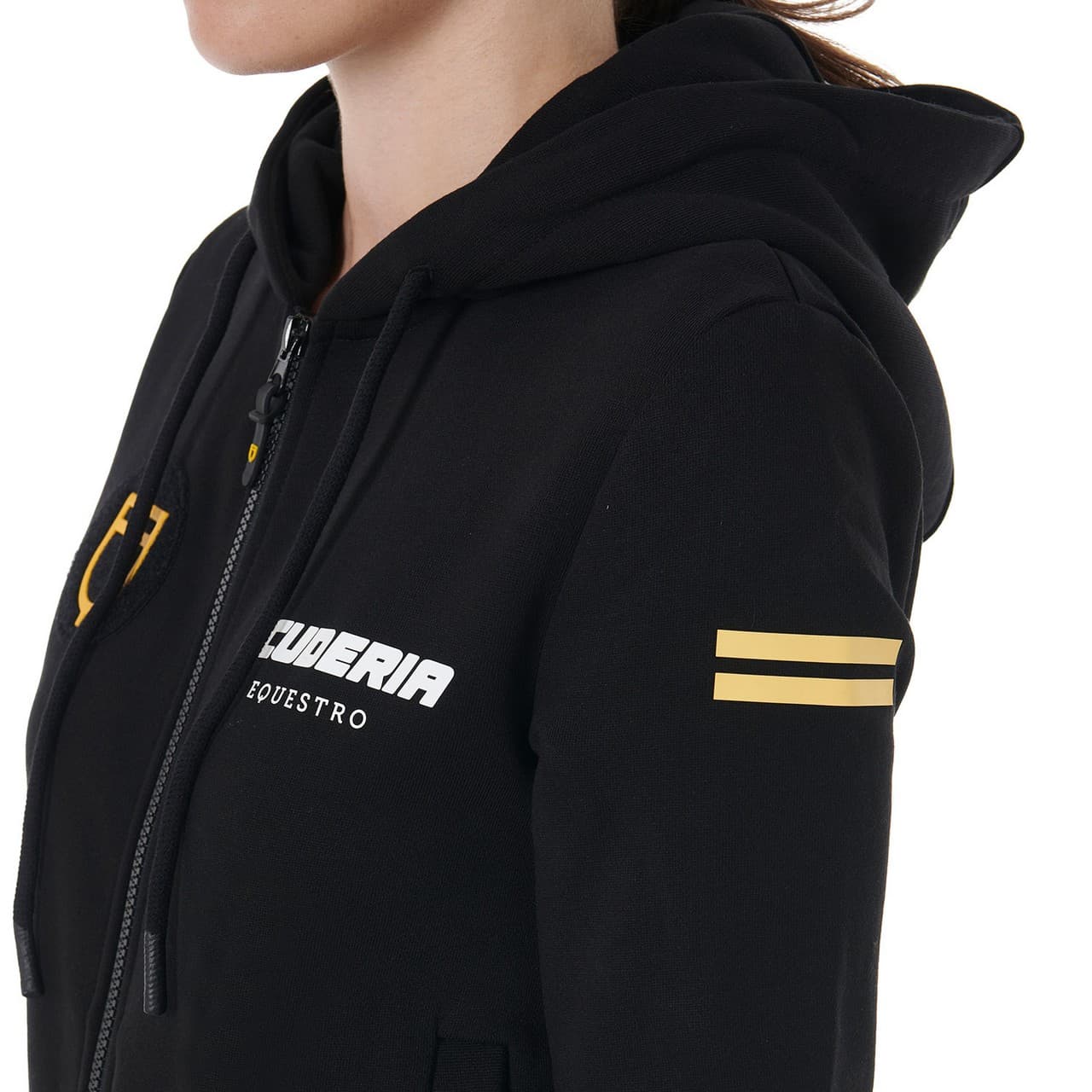 Felpa donna cappuccio Scuderia Equestro interno French terry, vista 4