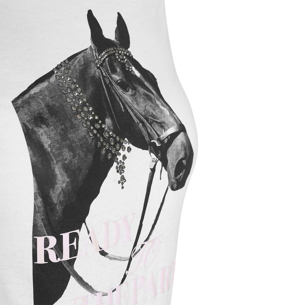 T-shirt donna Ready To The Party in cotone con strass, vista 3