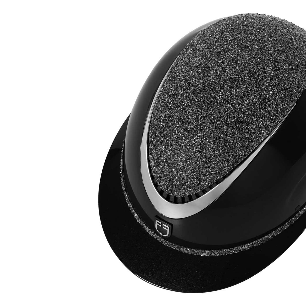 Cap con visiera larga e brillantini omologazione EN 1384-2023, vista 4