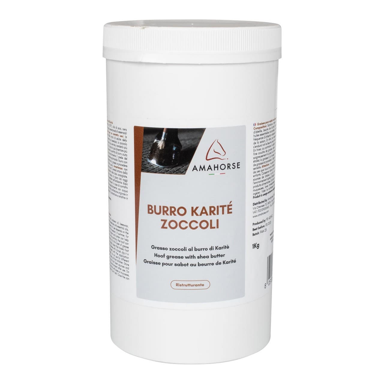 Burro di karité per zoccoli 1kg, vista 1
