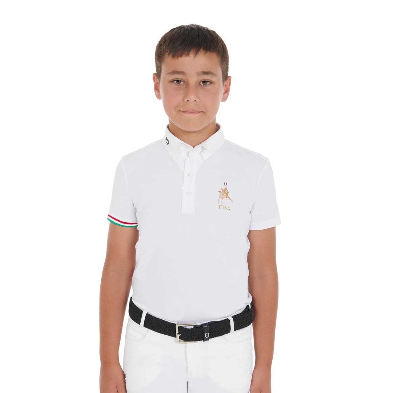 Polo bambino da concorso quattro bottoni Equestro X FISE, vista 1