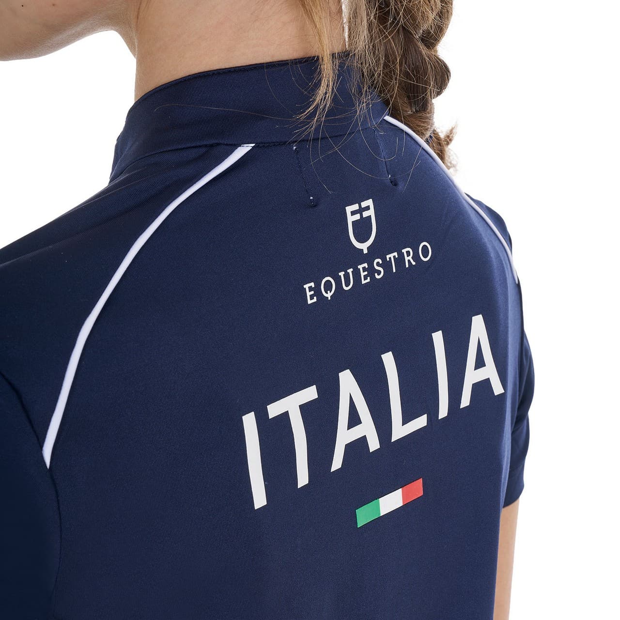Polo unisex bambini da allenamento Equestro X FISE, vista 4