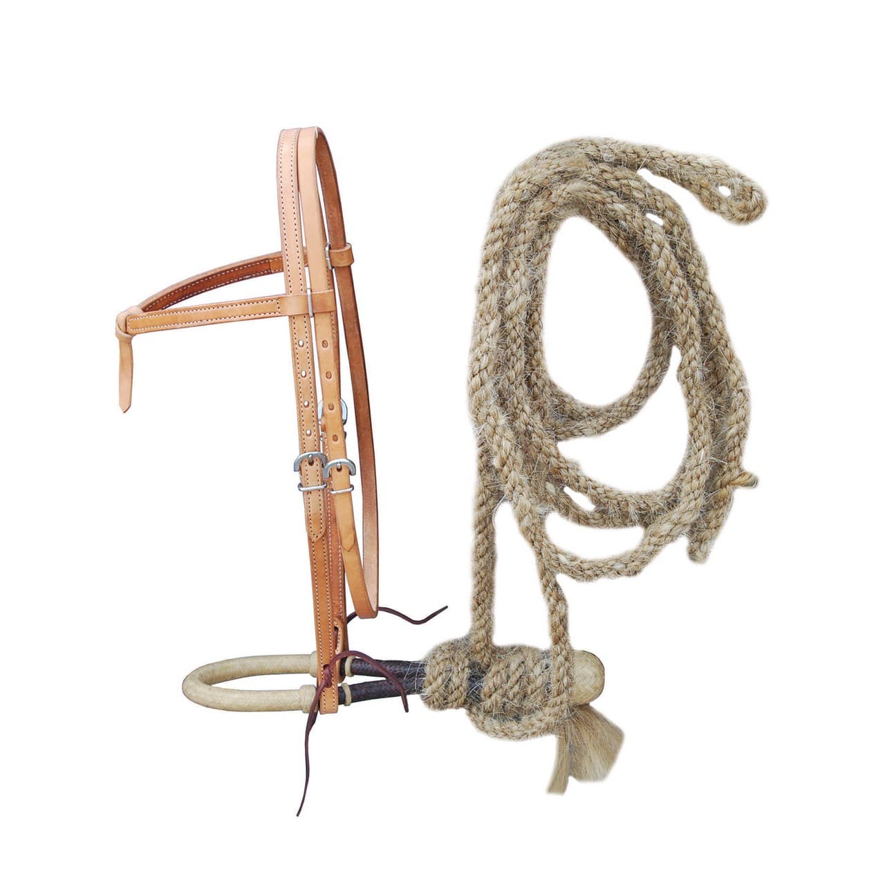 Set bosal + mecate in crine + testiera Lakota, vista 1