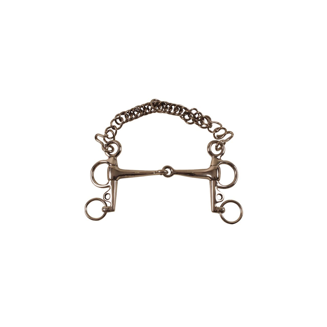 Pelham pieno inox, aste corte, anelli piccoli, vista 1
