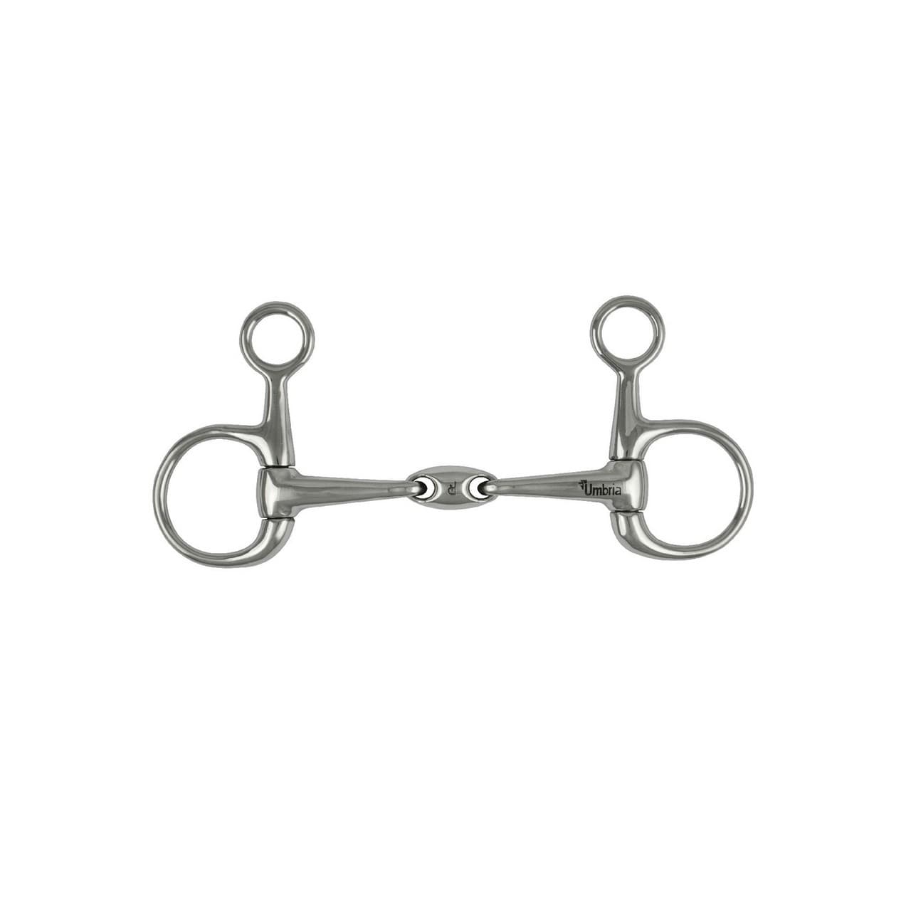 Filetto Baucher inox con oliva, curved mouth, vista 1