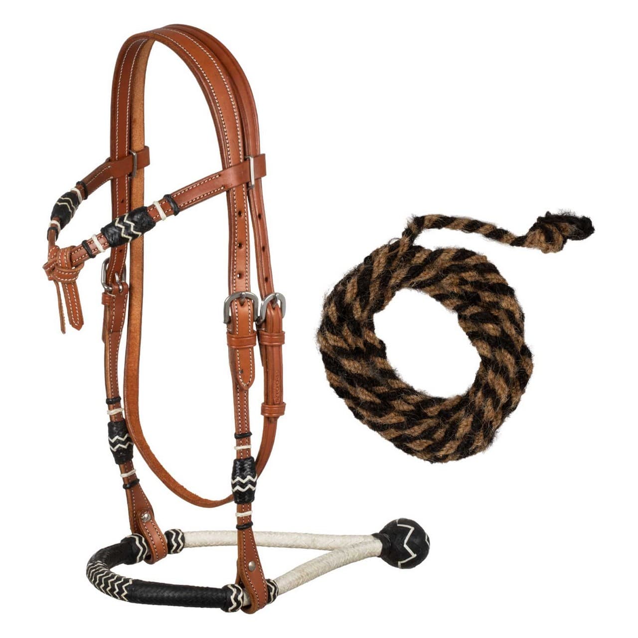 Set bosal bicolore con redini in crine, vista 1