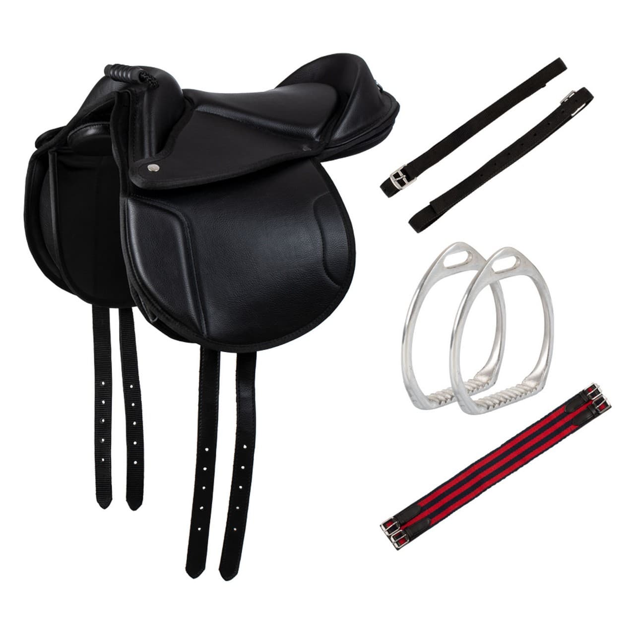 Sella pony Shetland con maniglione, completa, vista 1