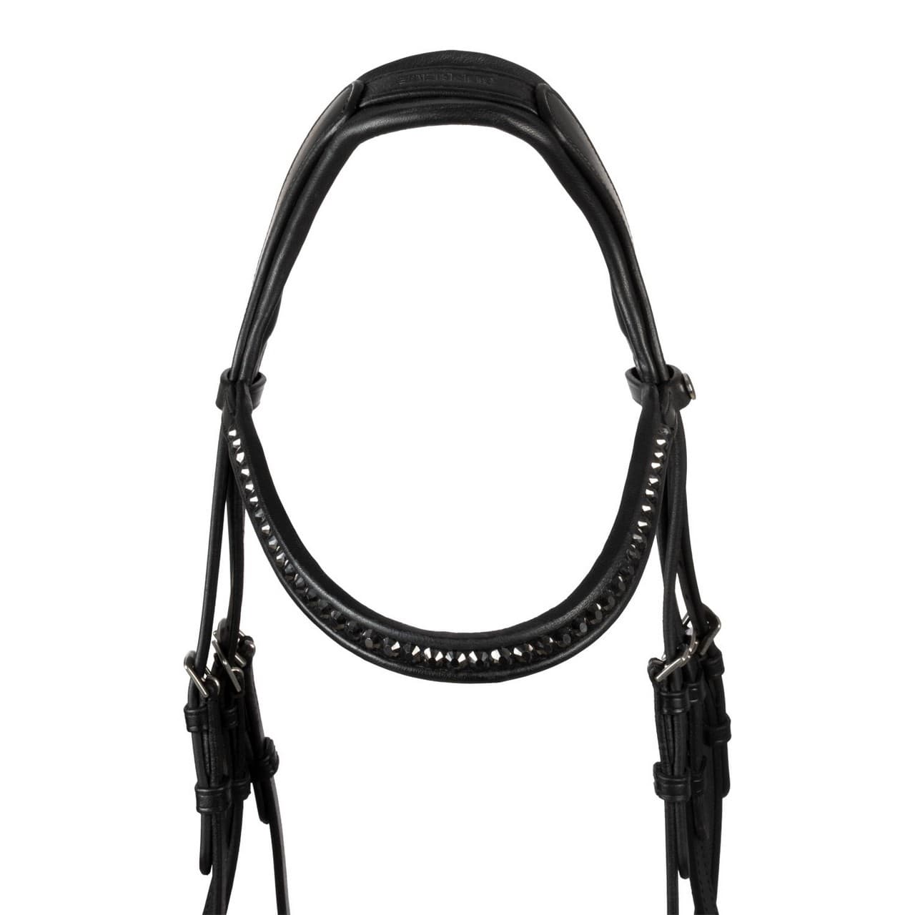 Testiera dressage modello Hemelite con redini in gomma, vista 3
