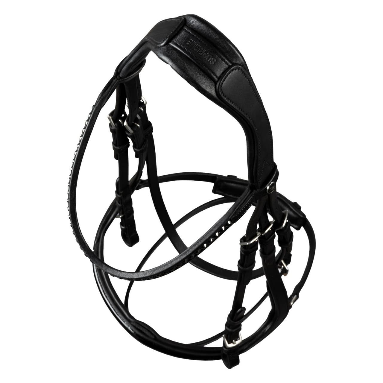 Testiera dressage modello Hemelite con redini in gomma, vista 8