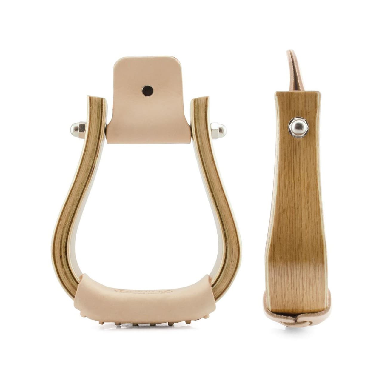 Staffe western in cuoio e legno, vista 1