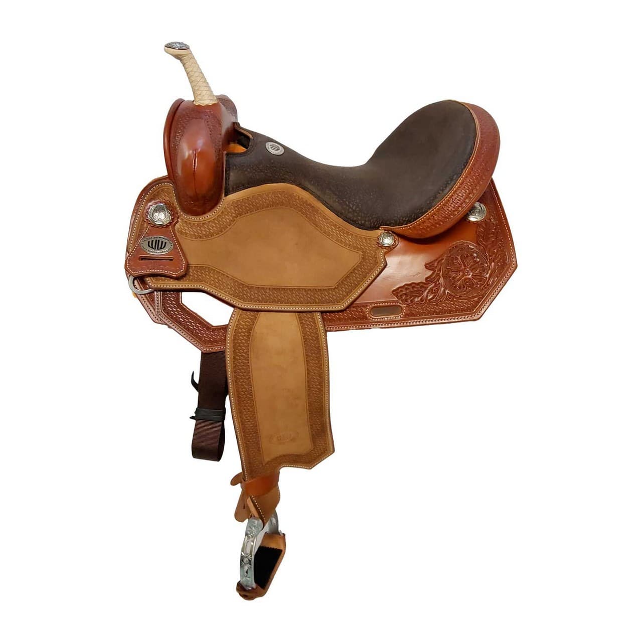 Sella Westwood da barrel misura 16" QH cognac, vista 1