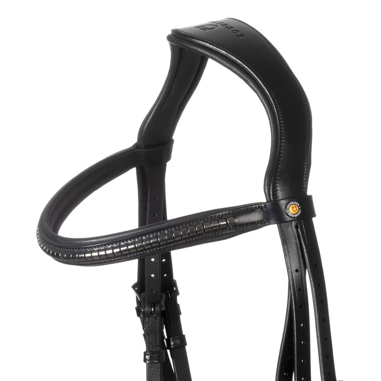 Testiera in pelle con clincher nero, vista 4
