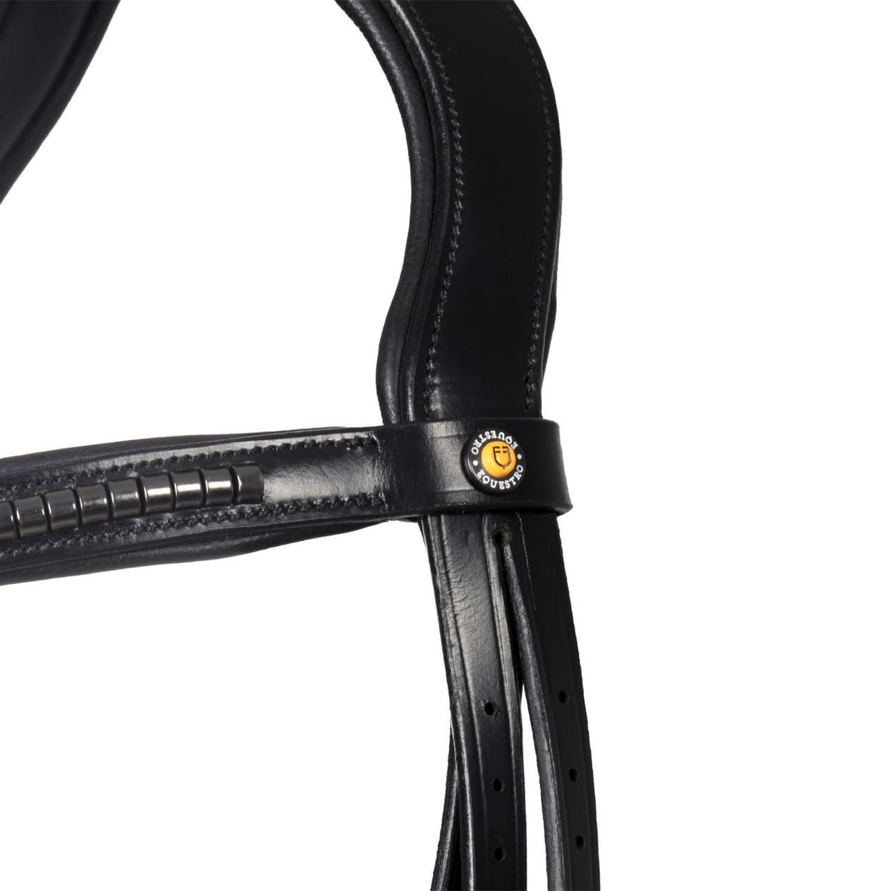 Testiera in pelle con clincher nero, vista 5