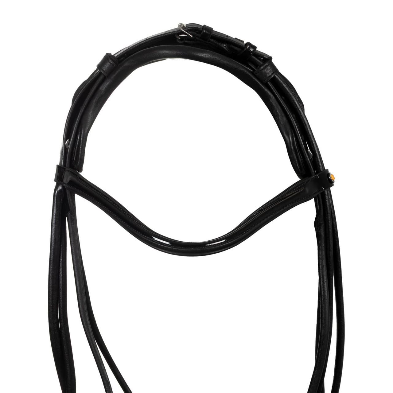 Briglia dressage in cuoio con sovracapo anatomico, vista 3