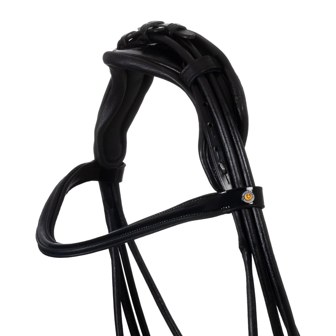 Briglia dressage in cuoio con sovracapo anatomico, vista 4