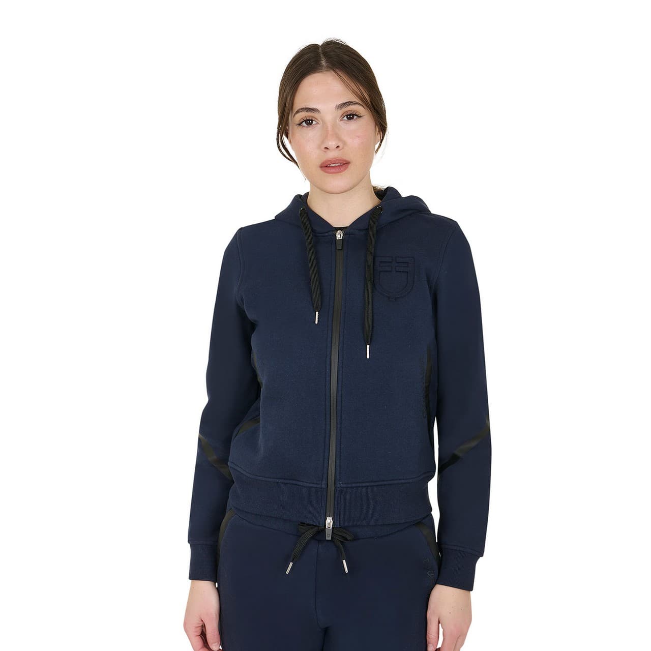 Felpa donna istituzionale con zip frontale, vista 1