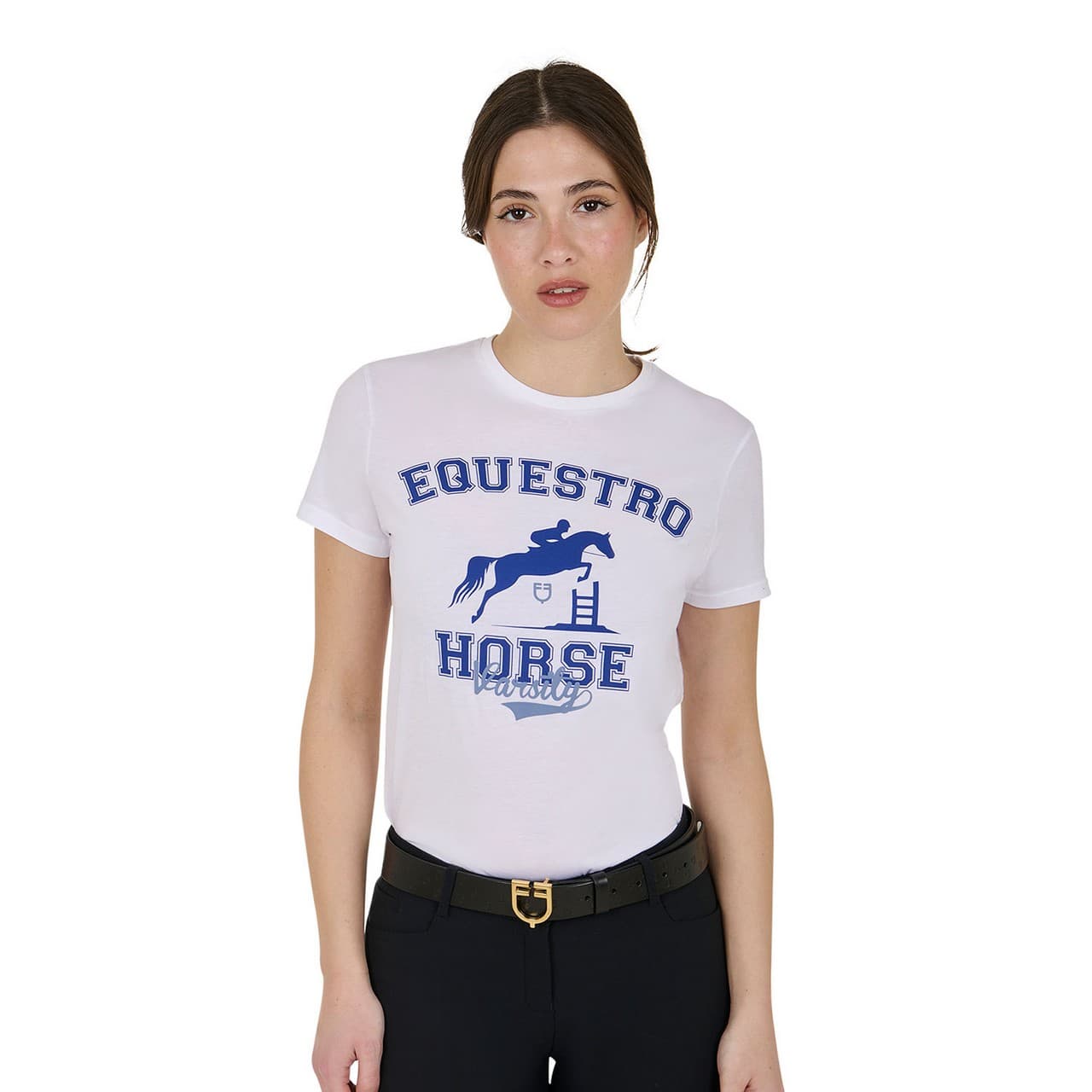 T-shirt donna Horse Varsity in cotone, vista 1