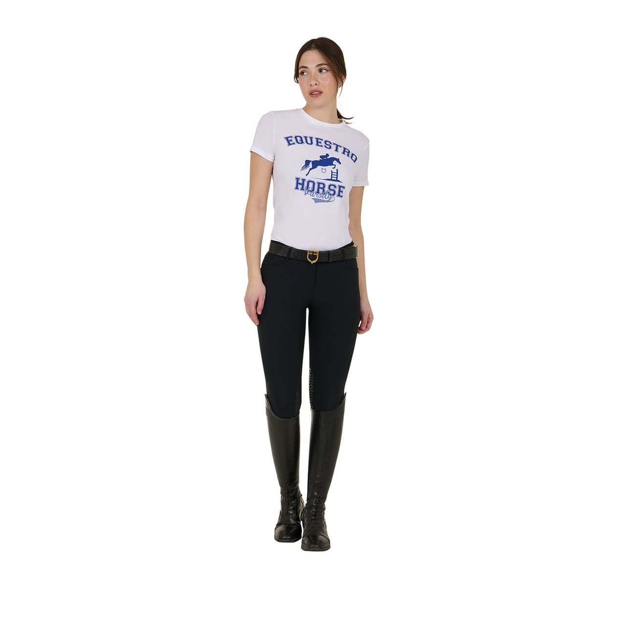 T-shirt donna Horse Varsity in cotone, vista 4