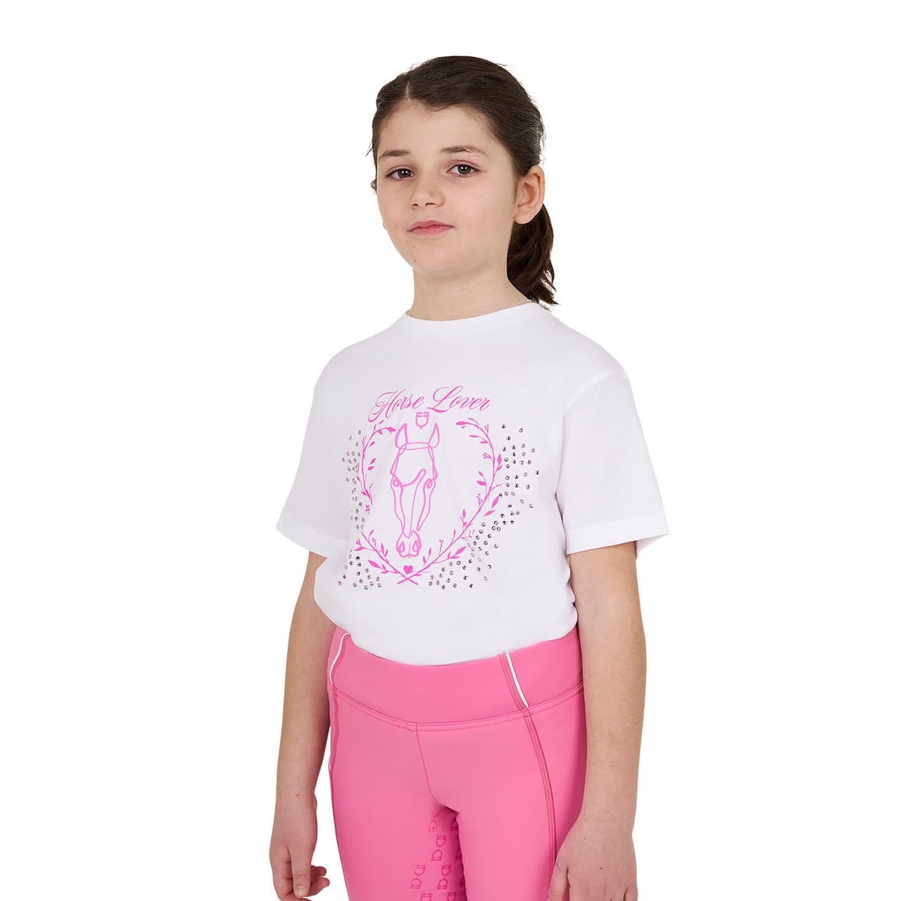 T-shirt bambina Horse Lover in cotone, vista 1