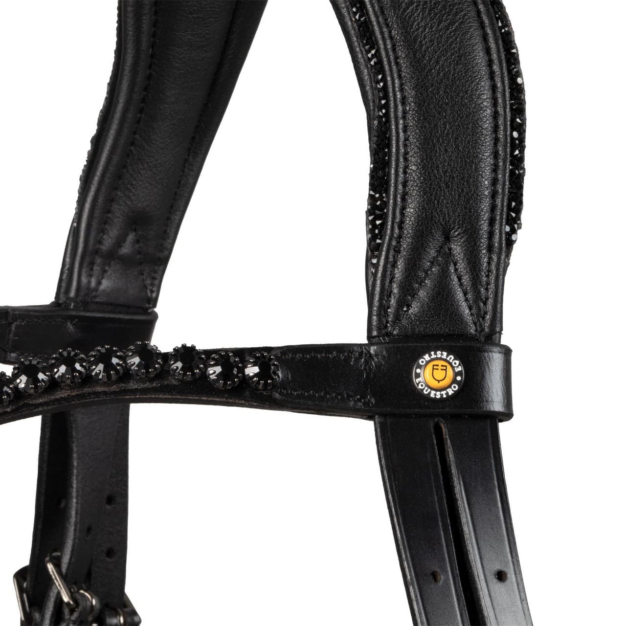 Testiera dressage anatomica in pelle con strass, vista 5