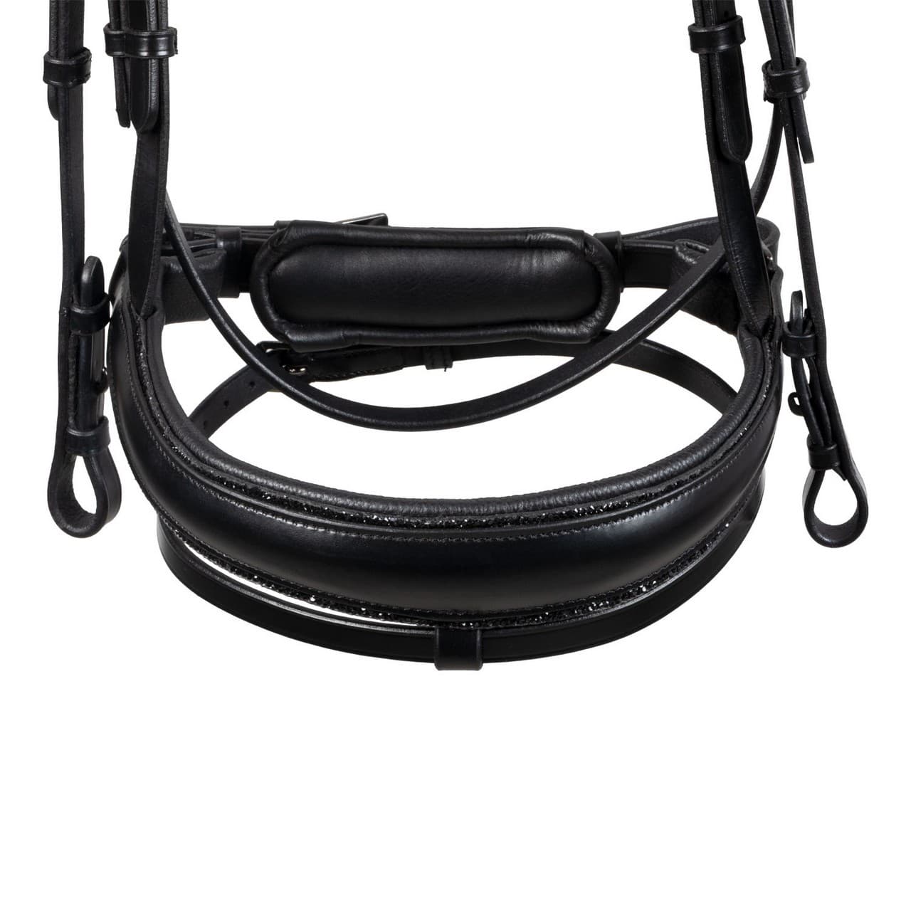 Testiera dressage anatomica in pelle con strass, vista 6