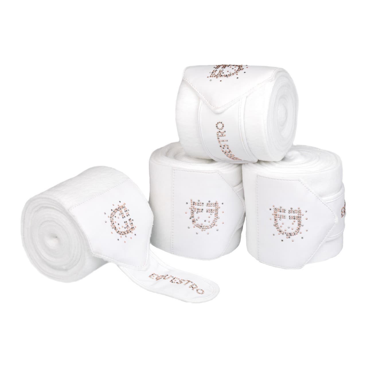 Fasce in pile con logo in strass, vista 1