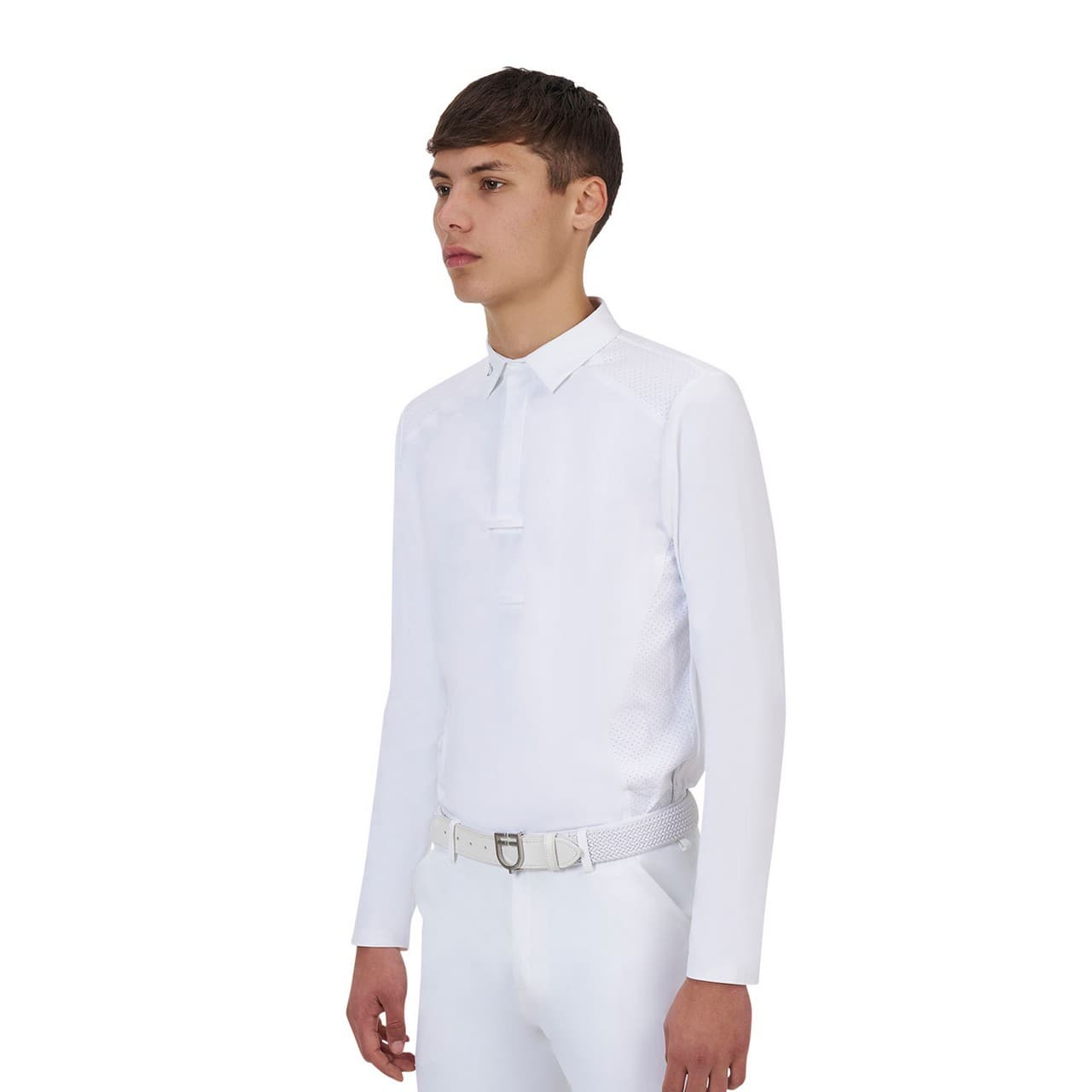 Polo concorso uomo Equestro Ridertechnology manica lunga bottoni (Rif. ETM00174N), vista 3