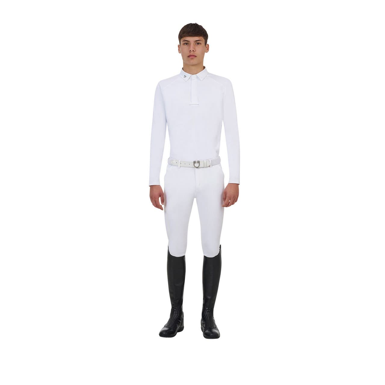 Polo concorso uomo Equestro Ridertechnology manica lunga bottoni (Rif. ETM00174N), vista 5