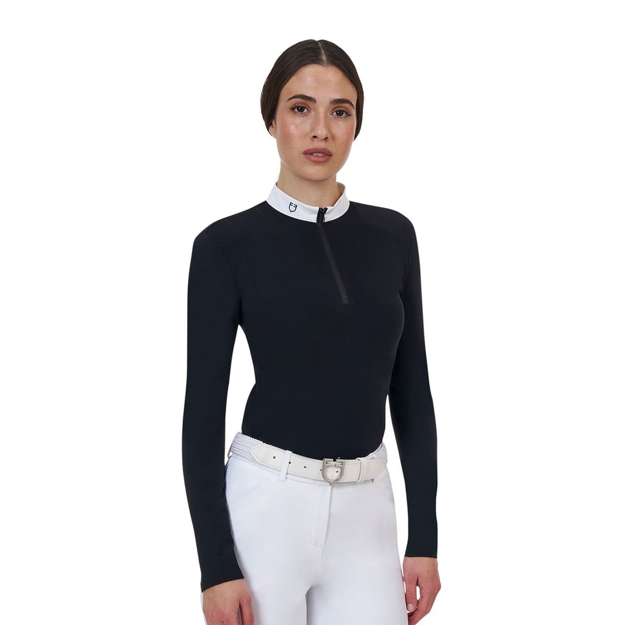 Polo concorso donna Equestro Ridertechnology manica lunga e zip (Rif. ETW00174N), vista 6