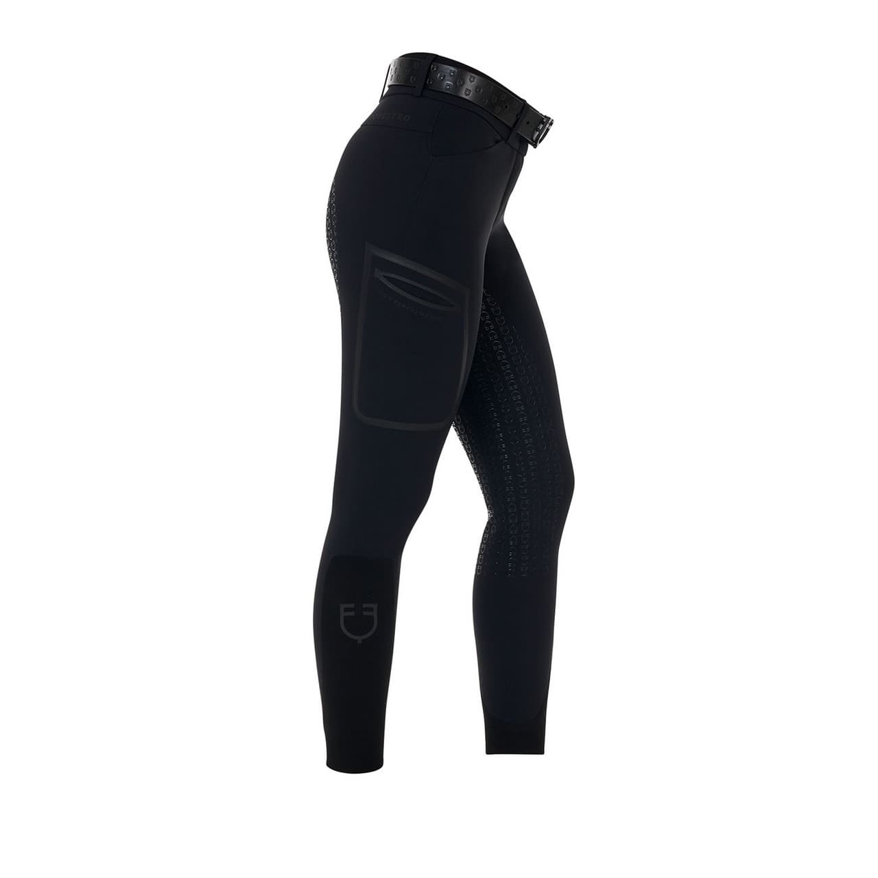 Pantalone slim fit donna vita alta Equestro Ridertechnology full grip, vista 1
