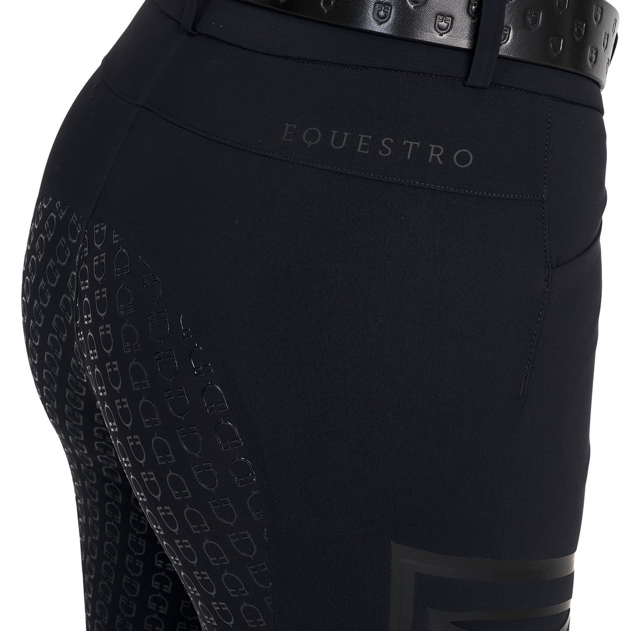 Pantalone slim fit donna vita alta Equestro Ridertechnology full grip, vista 7