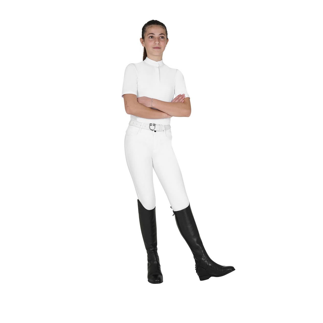 Polo concorso bambina slim fit con bottoni, vista 5