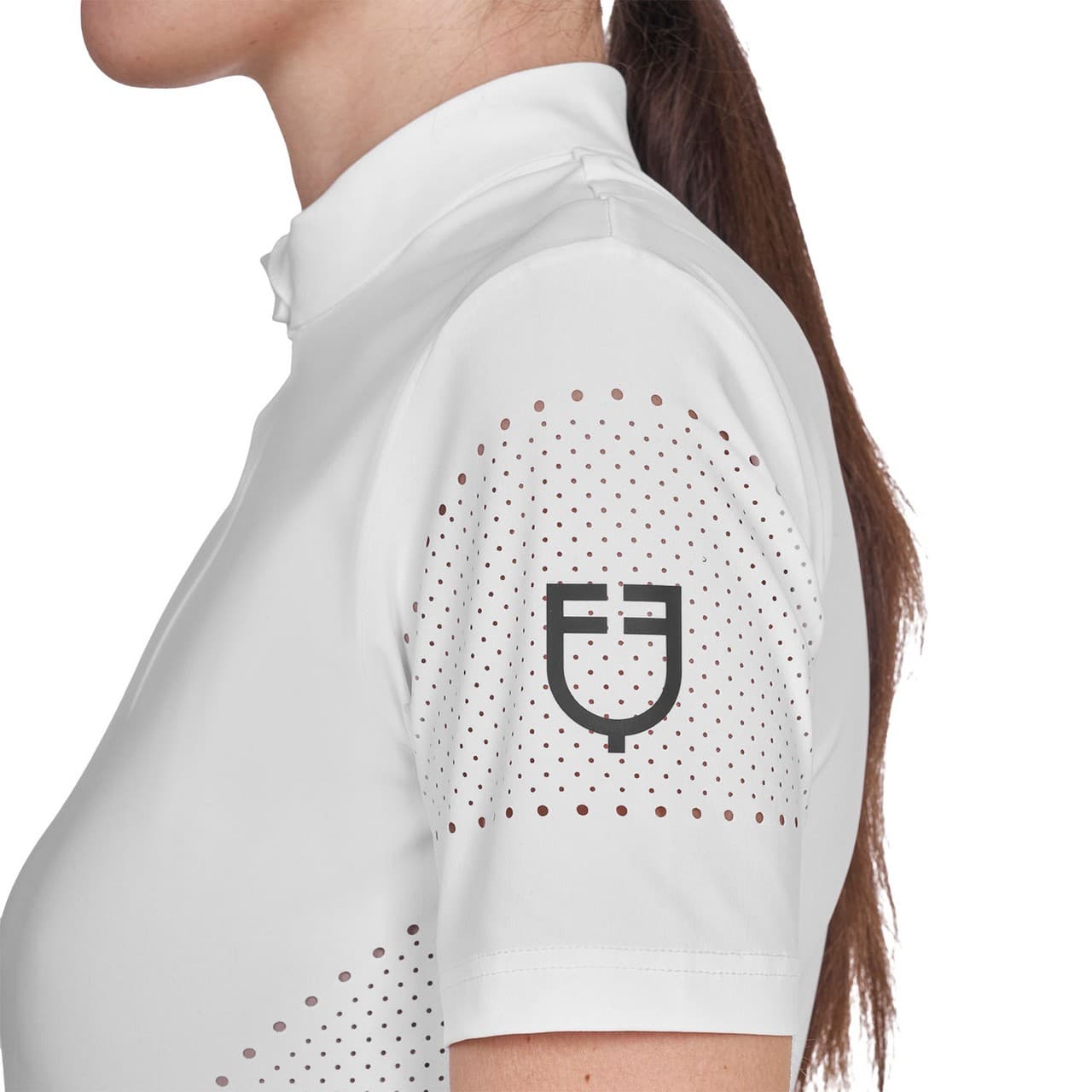 T-shirt donna da allenamento in tessuto tecnico con microfori, vista 5