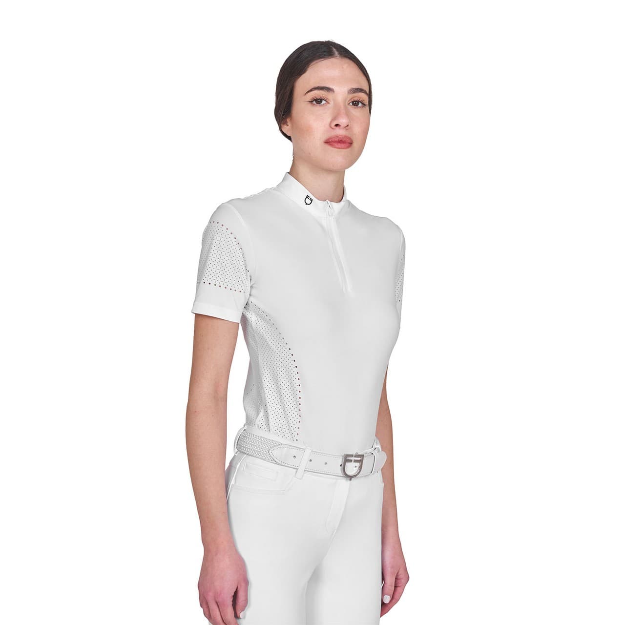 T-shirt donna da allenamento in tessuto tecnico con microfori, vista 6