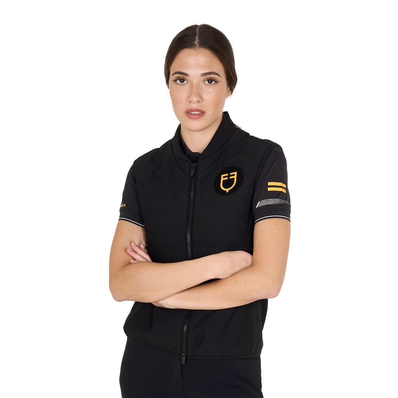 Smanicato donna slim fit in tessuto tecnico (Rif. ETW00214), vista 1