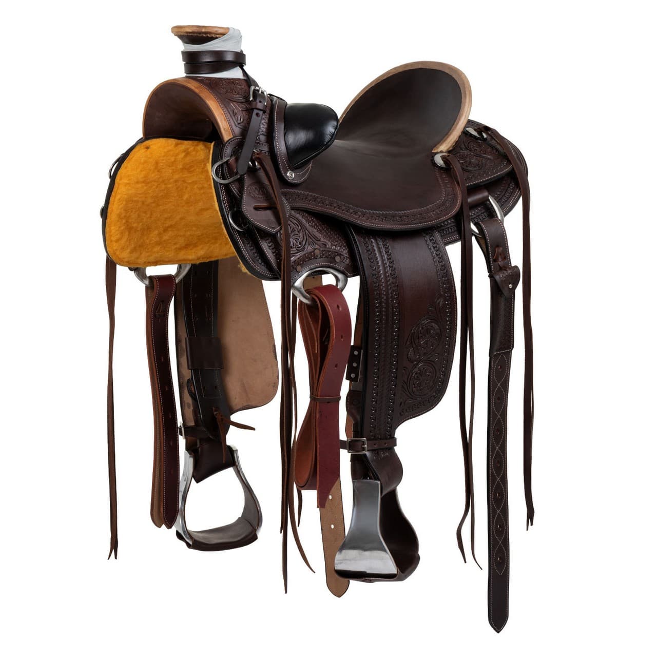 Sella wade ranch con flower tooling, vista 1