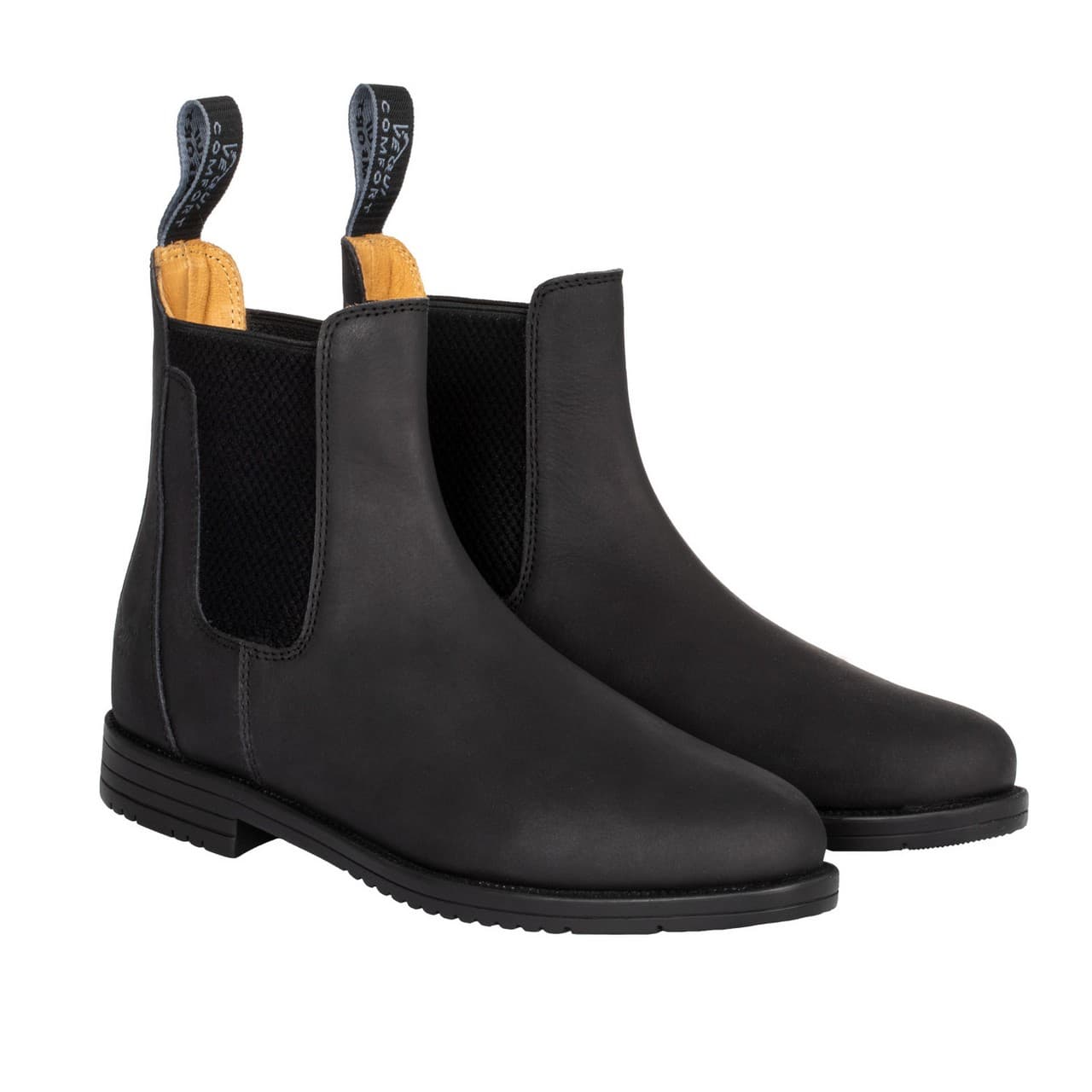 Stivaletti jodhpur in cuoio con elastico laterale, vista 1