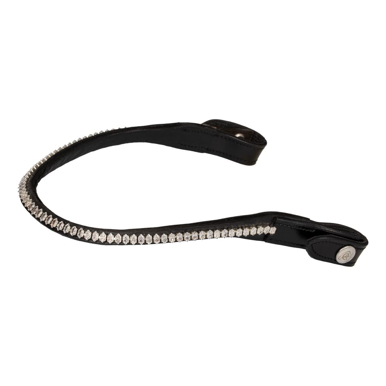 Frontalino pelle vitello cristalli ovali, vista 1