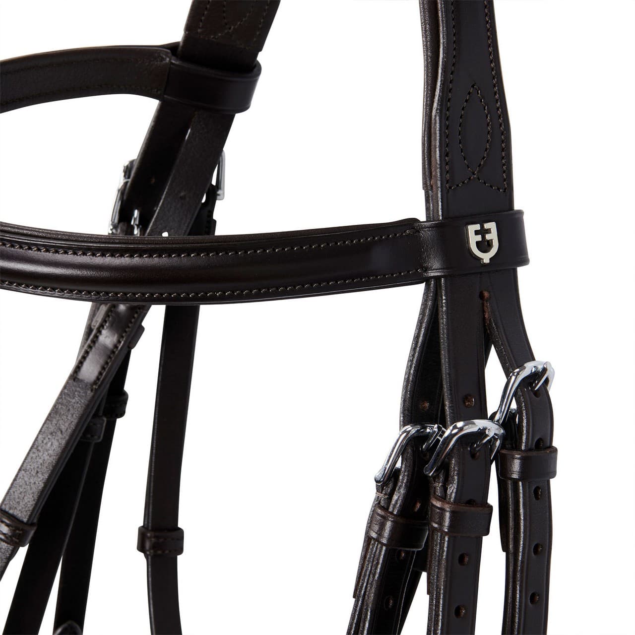 Briglia dressage in cuoio senza redini, vista 3