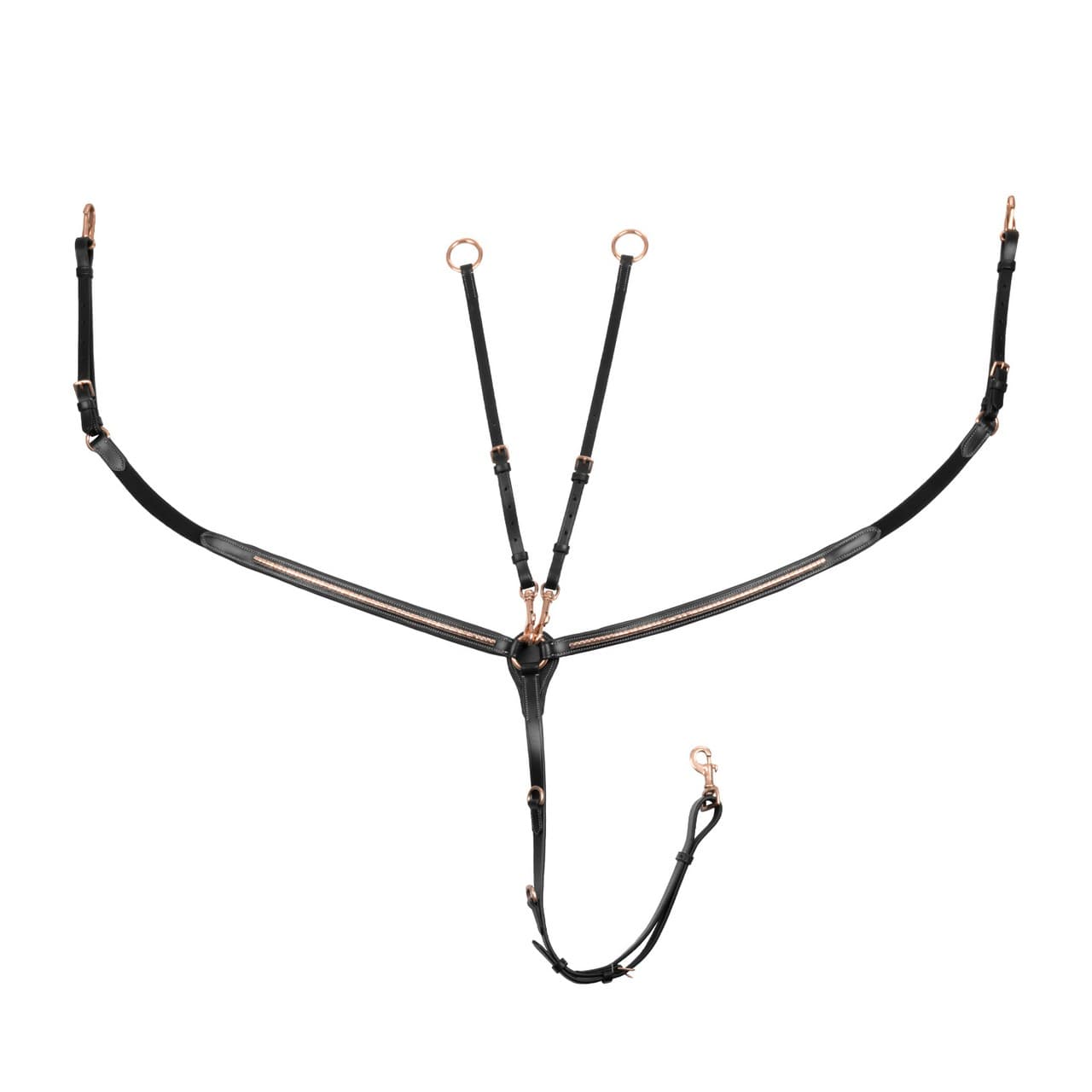 Pettorale con forchetta in pelle clincher rose gold, vista 1