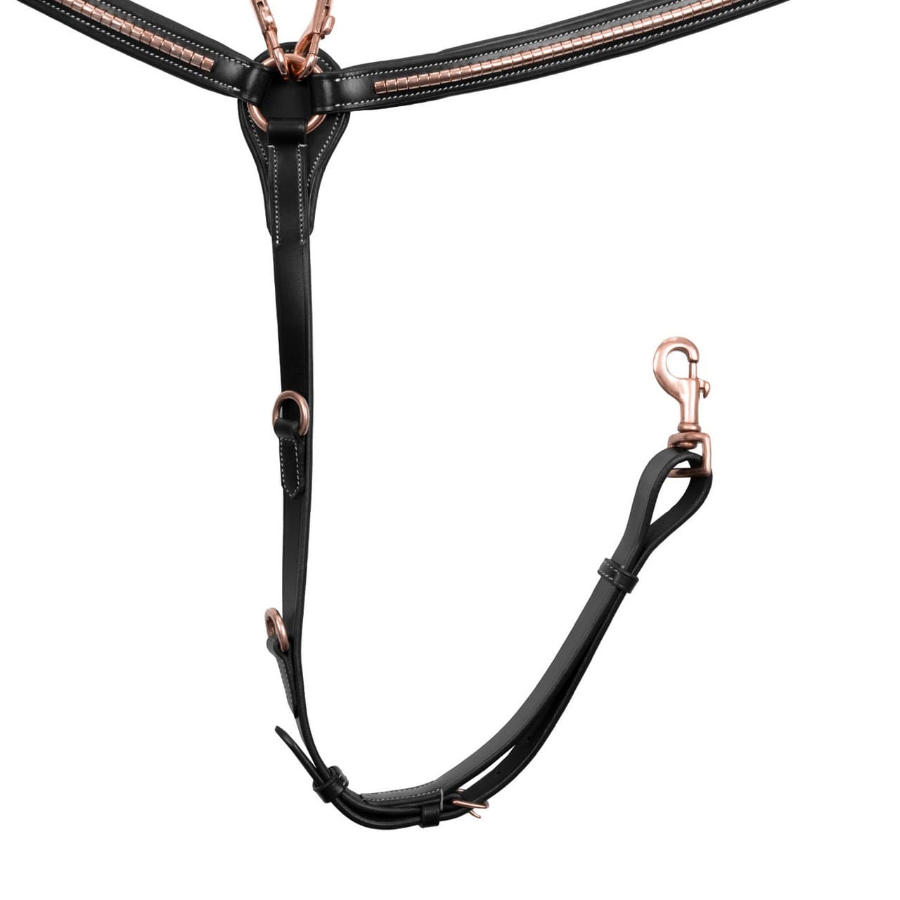 Pettorale con forchetta in pelle clincher rose gold, vista 3