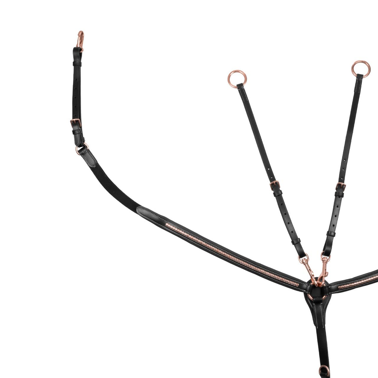 Pettorale con forchetta in pelle clincher rose gold, vista 4