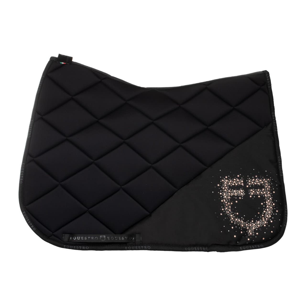 Sottosella da dressage in tessuto tecnico con logo in strass, vista 2