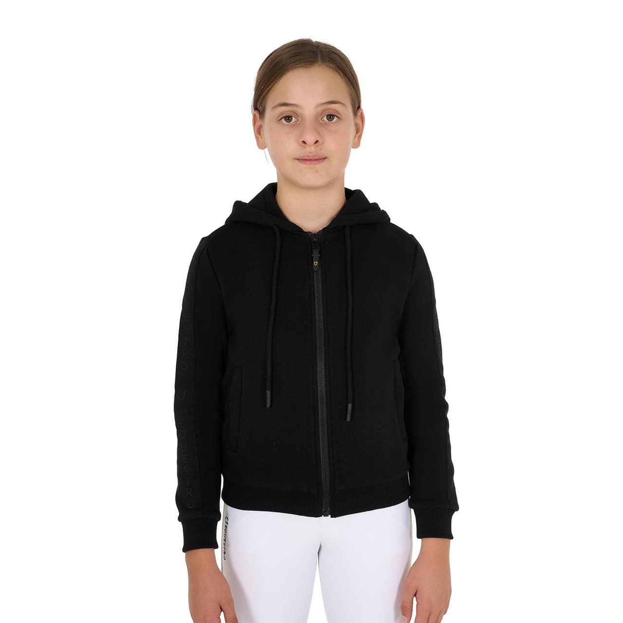 Felpa bambina full zip con pile interno, vista 1