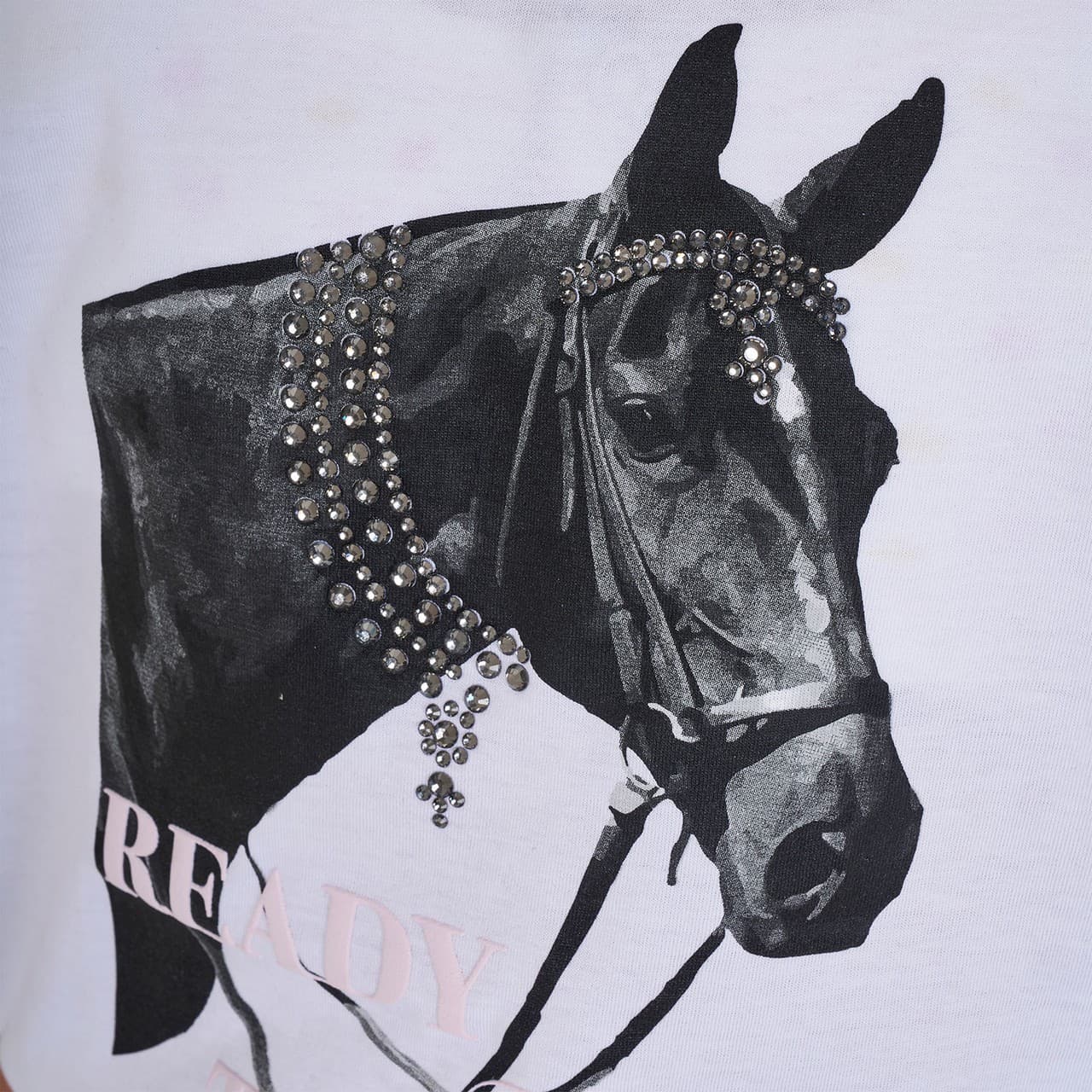 T-shirt bambina Ready To The Party in cotone con strass, vista 3