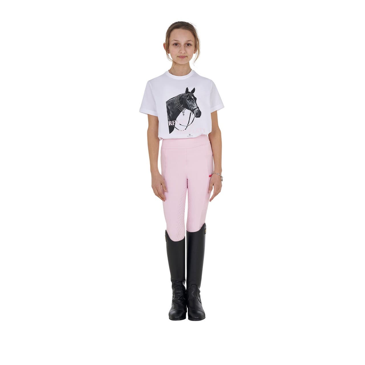 T-shirt bambina Ready To The Party in cotone con strass, vista 5