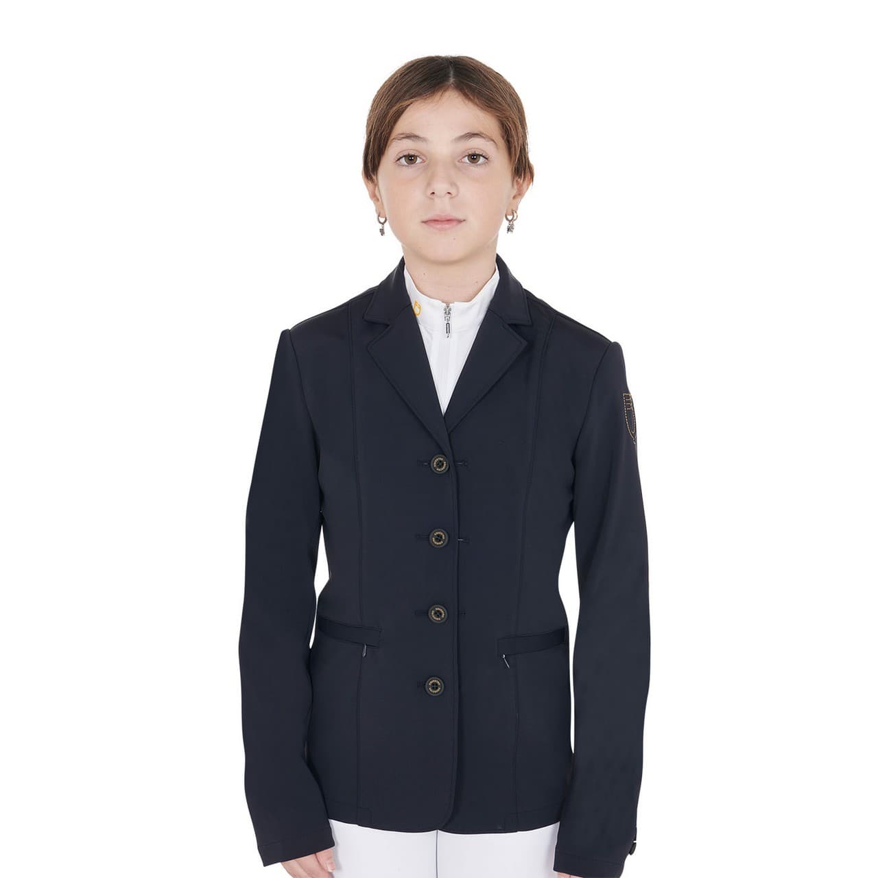 Giacca bambini slim fit quattro bottoni, vista 1