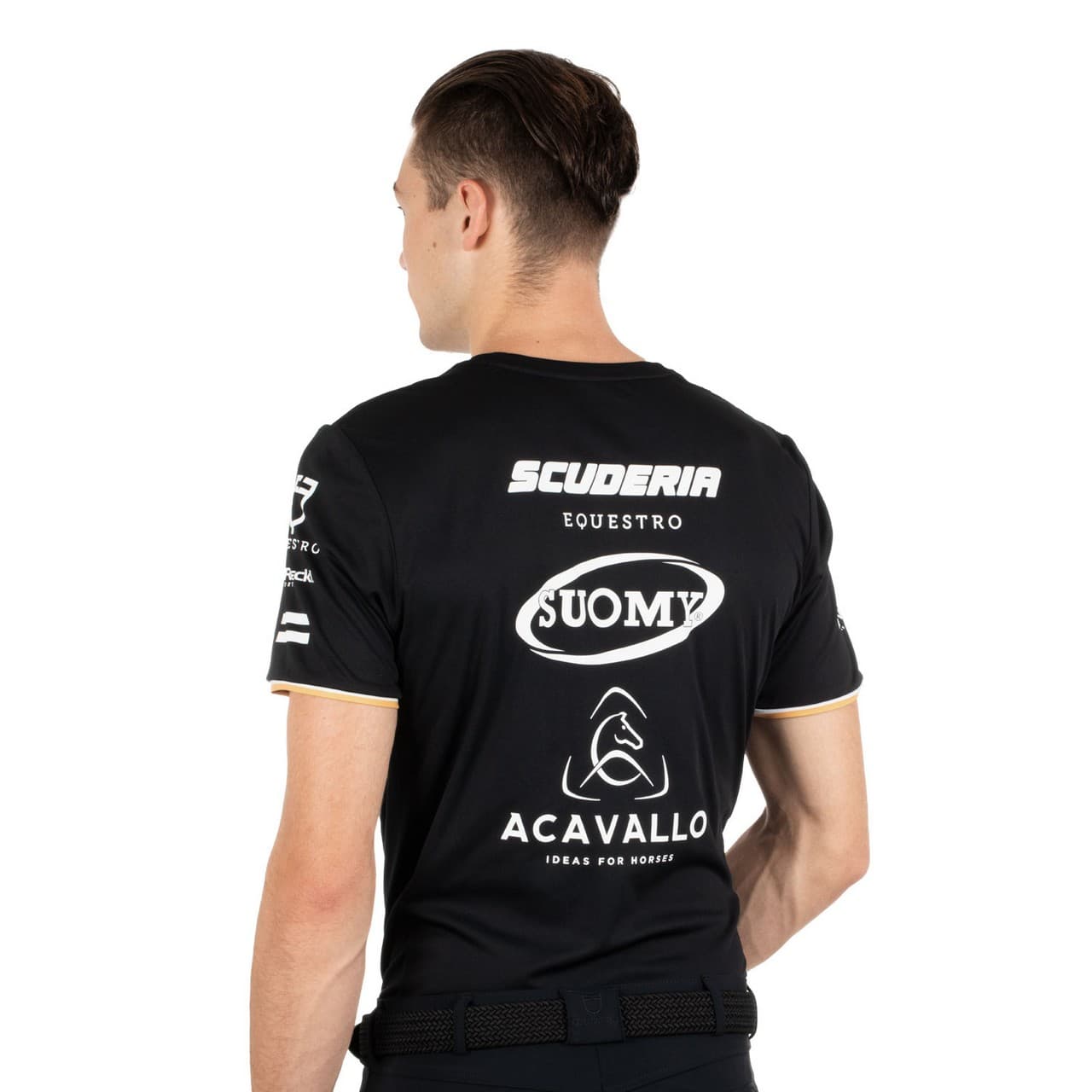 T-shirt uomo multilogo tessuto tecnico, vista 2