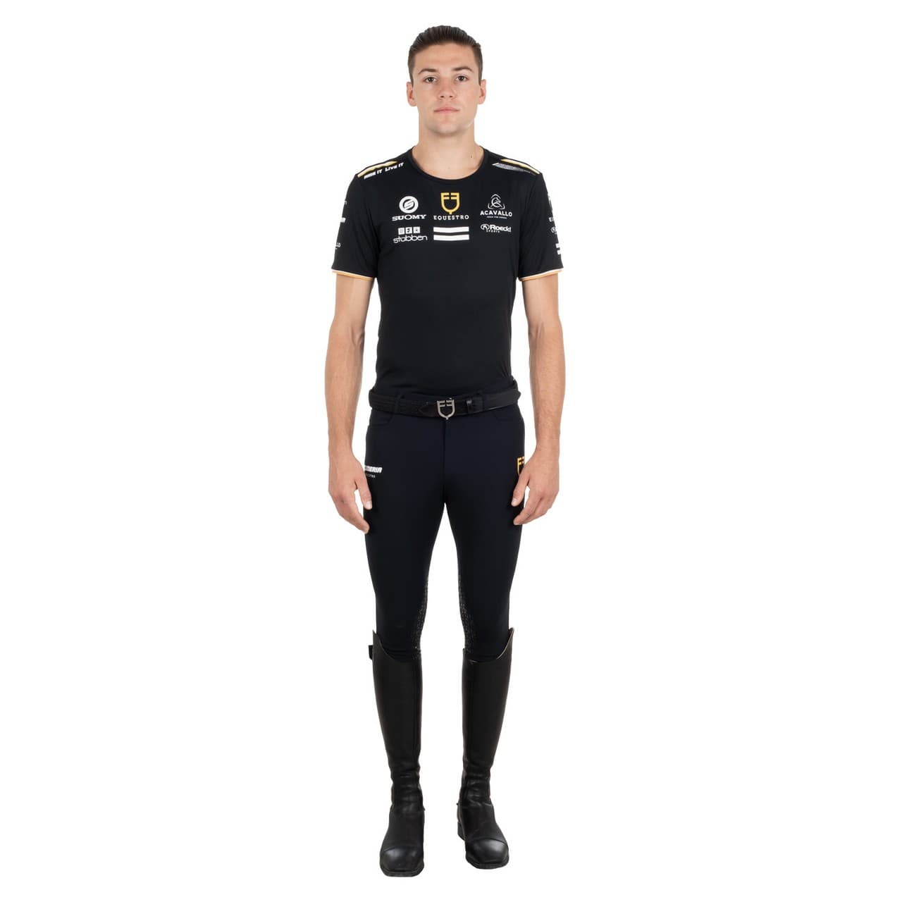T-shirt uomo multilogo tessuto tecnico, vista 8